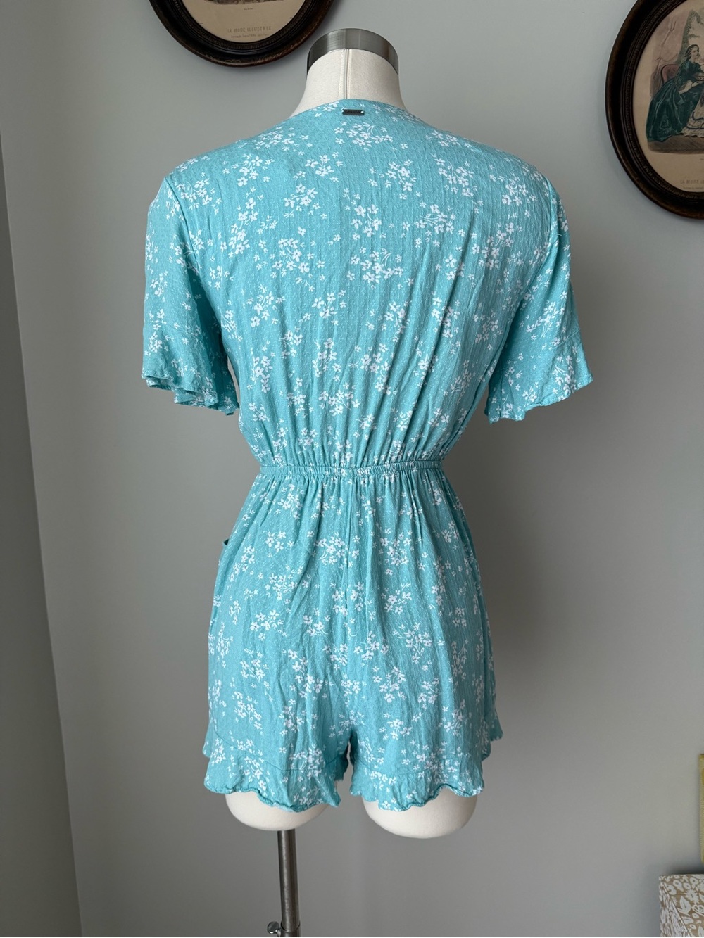 Ghanda Australia Ava playsuit in green moss floral - Picture 4 of 8